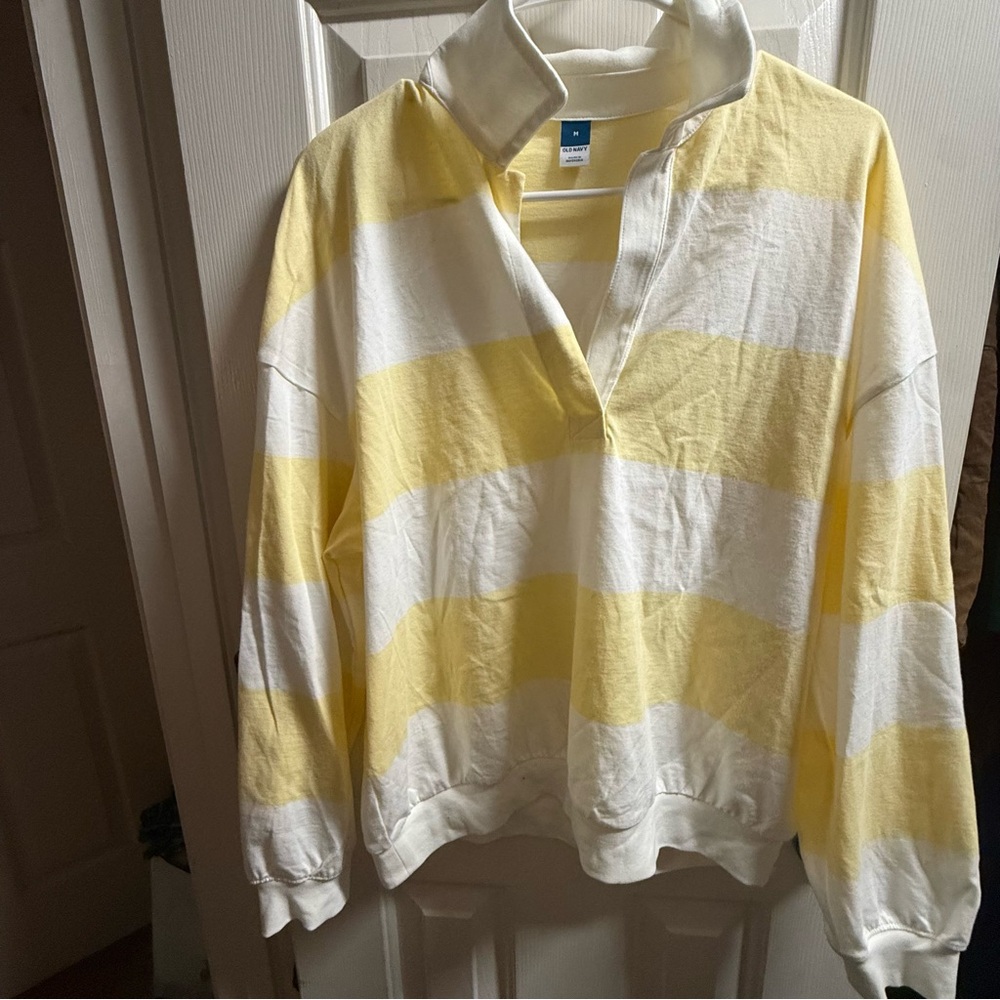 Yellow and white long sleeve collard shirt from Old Navy NWT